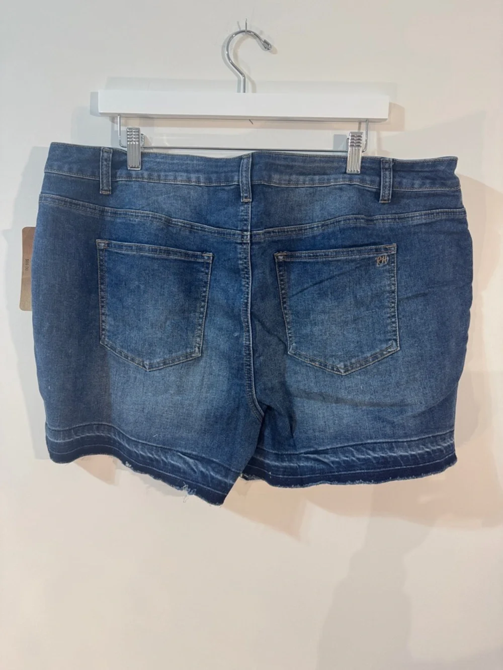 Size 18W, 20W, 22W Ruff Hewn Dark Denim High-Rise Shorts w/ 5” Inseam